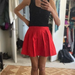 Red mini skirt